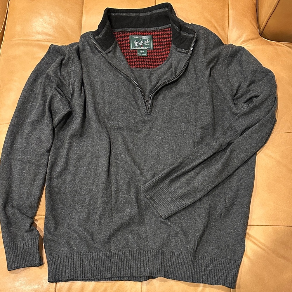 Woolrich Men's Gray Zip-Up Sweater